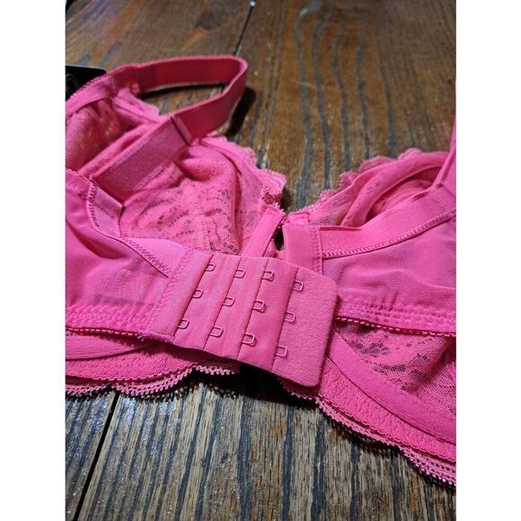 New 38DDD Paramour Pink Lace Underwire Bra Sexy Pretty Adjustable Straps 115073 - Picture 5 of 5